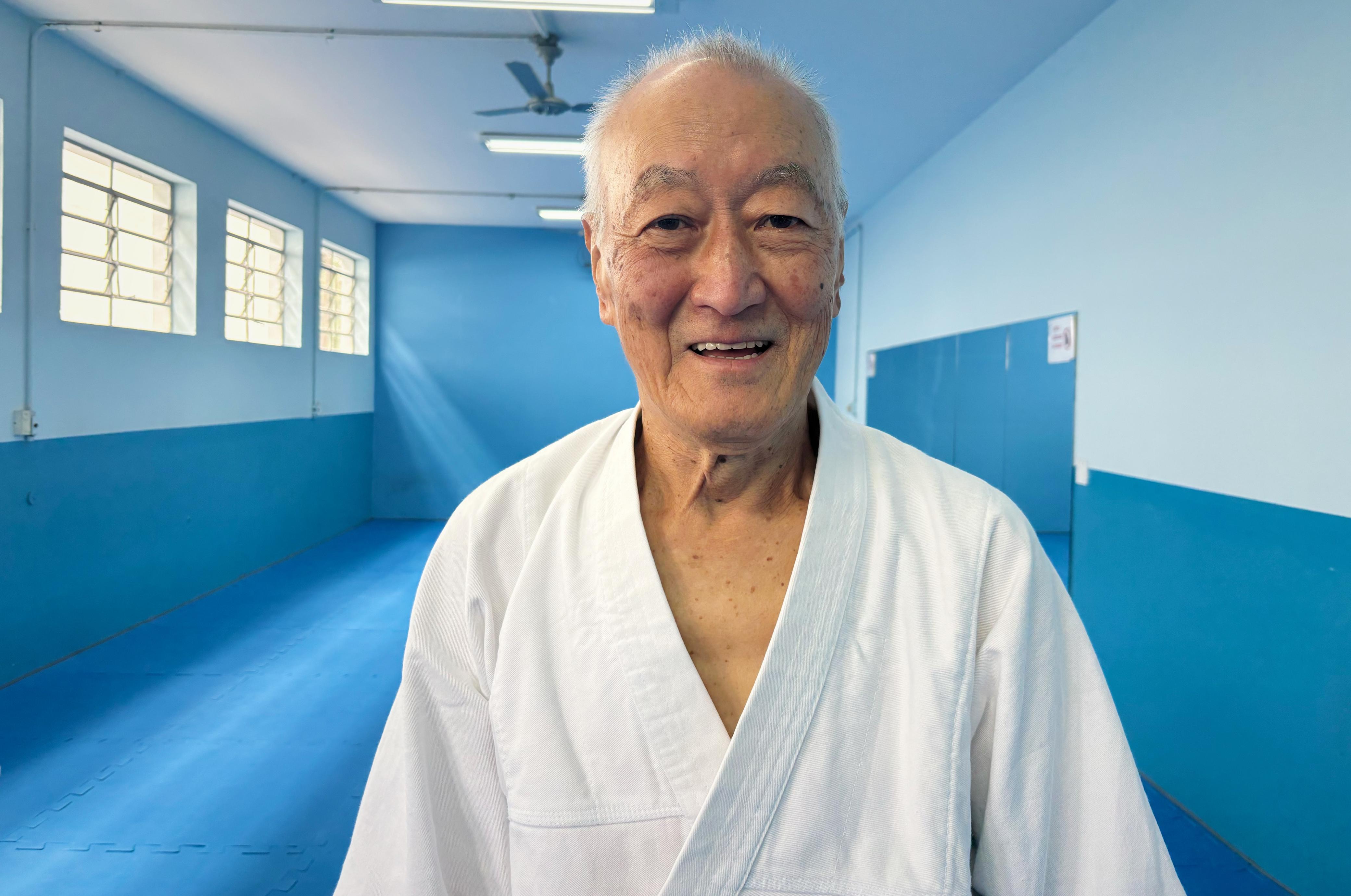 Na imagem, aluno de Aikido do CE Joerg Bruder.