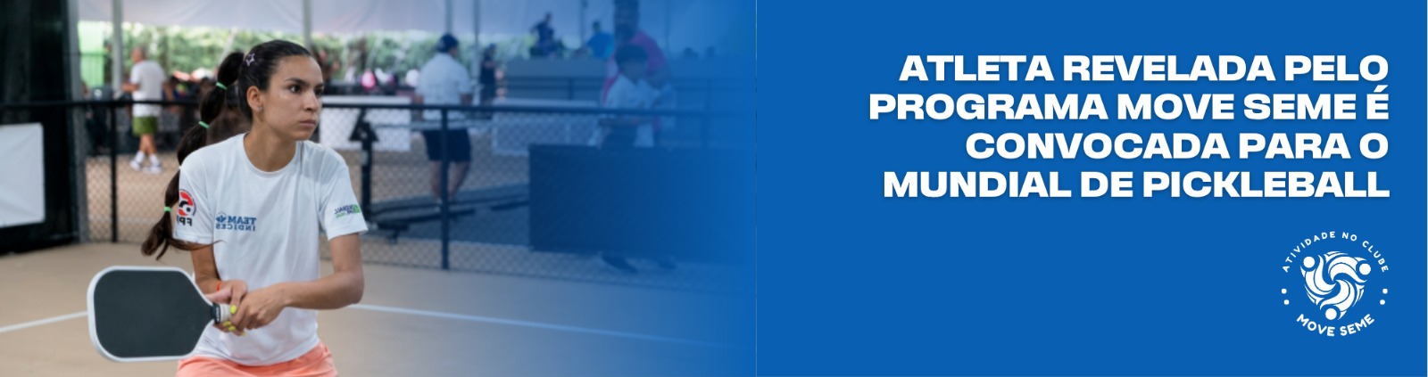 Na imagem, arte da atleta de pickleball, Sarah Gama.