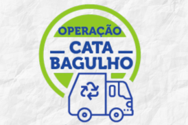 Logo da Operação Cata-Bagulho em verde e azul