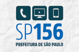 Logo SP156 em azul com ícone de telefone, computador e celular em verde