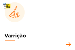 Em fundo branco, a imagem traz no canto superior esquerdo um círculo bege-claro com um ícone em linhas alaranjadas, mostrando uma vassoura varrendo folhas e grãos. No canto superior esquerdo do próprio círculo, há um selo amarelo com a inscrição 